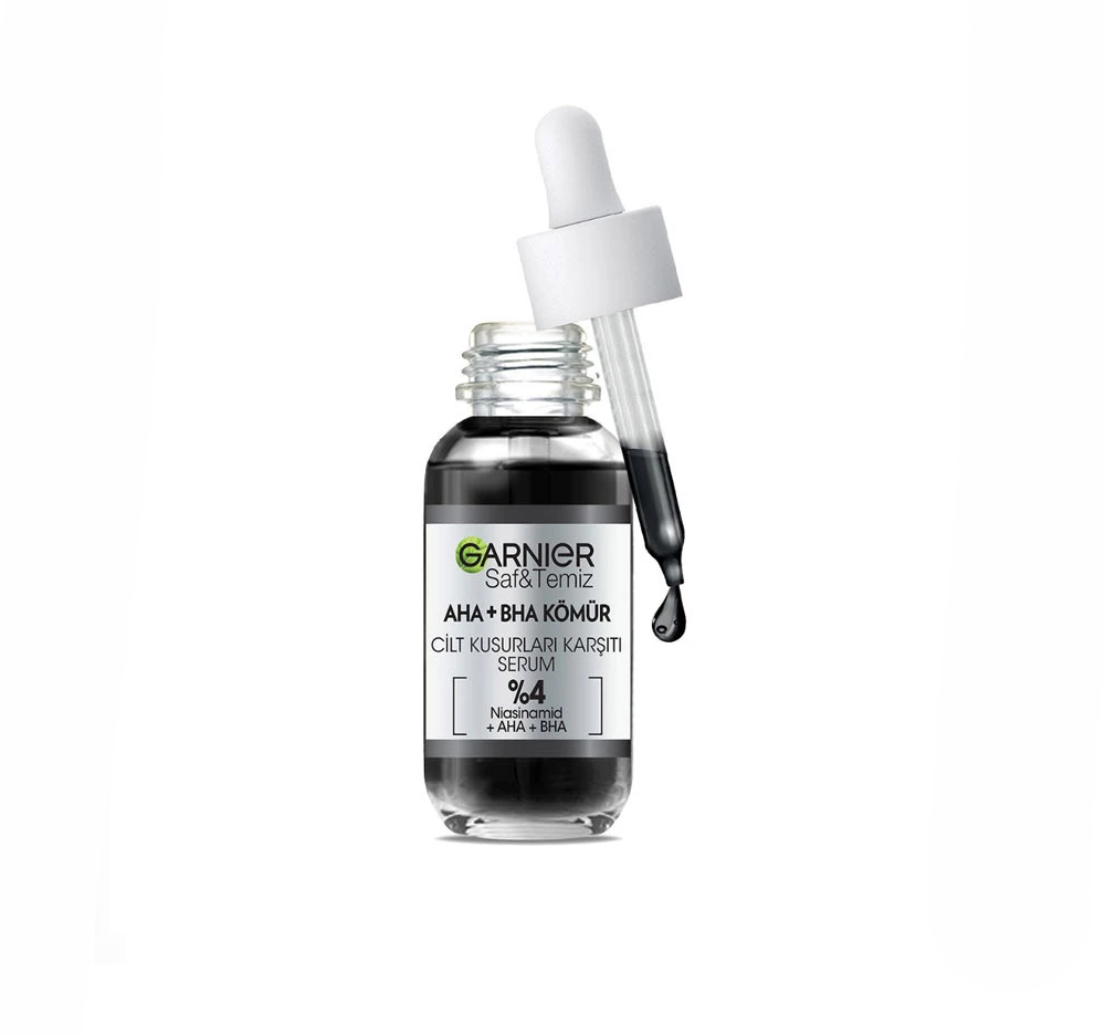 سرم لایه بردار زغال AHA+BHA و نیاسینامید گارنیر 30ml 